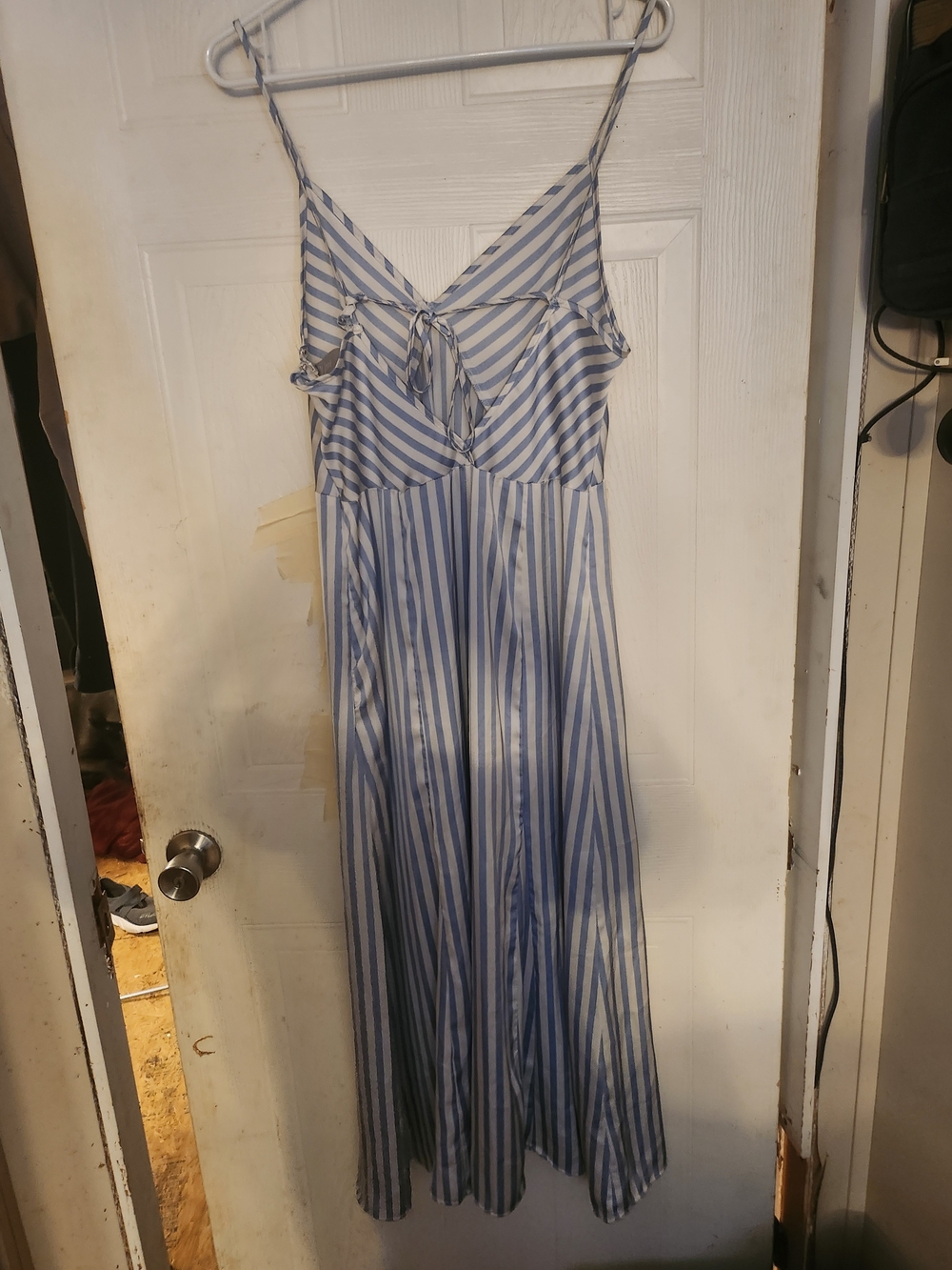 H&M Blue and White Striped Maxi Dress